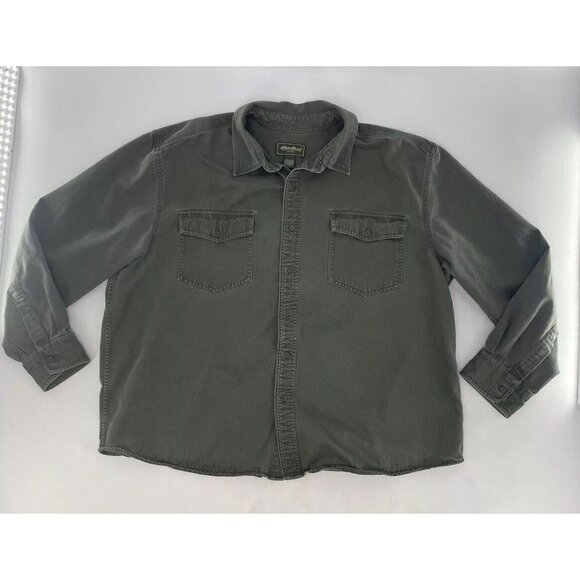 Eddie Bauer Men's Casual Button Down Shirt - Olive Green - Picture 3 of 10